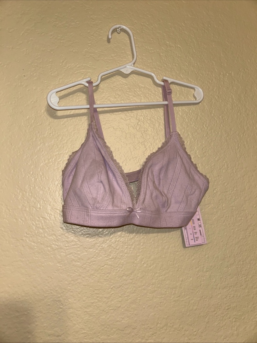 Women's Pointelle Triangle Bralette - Wild Fable™ Lilac Purple - Sz Small